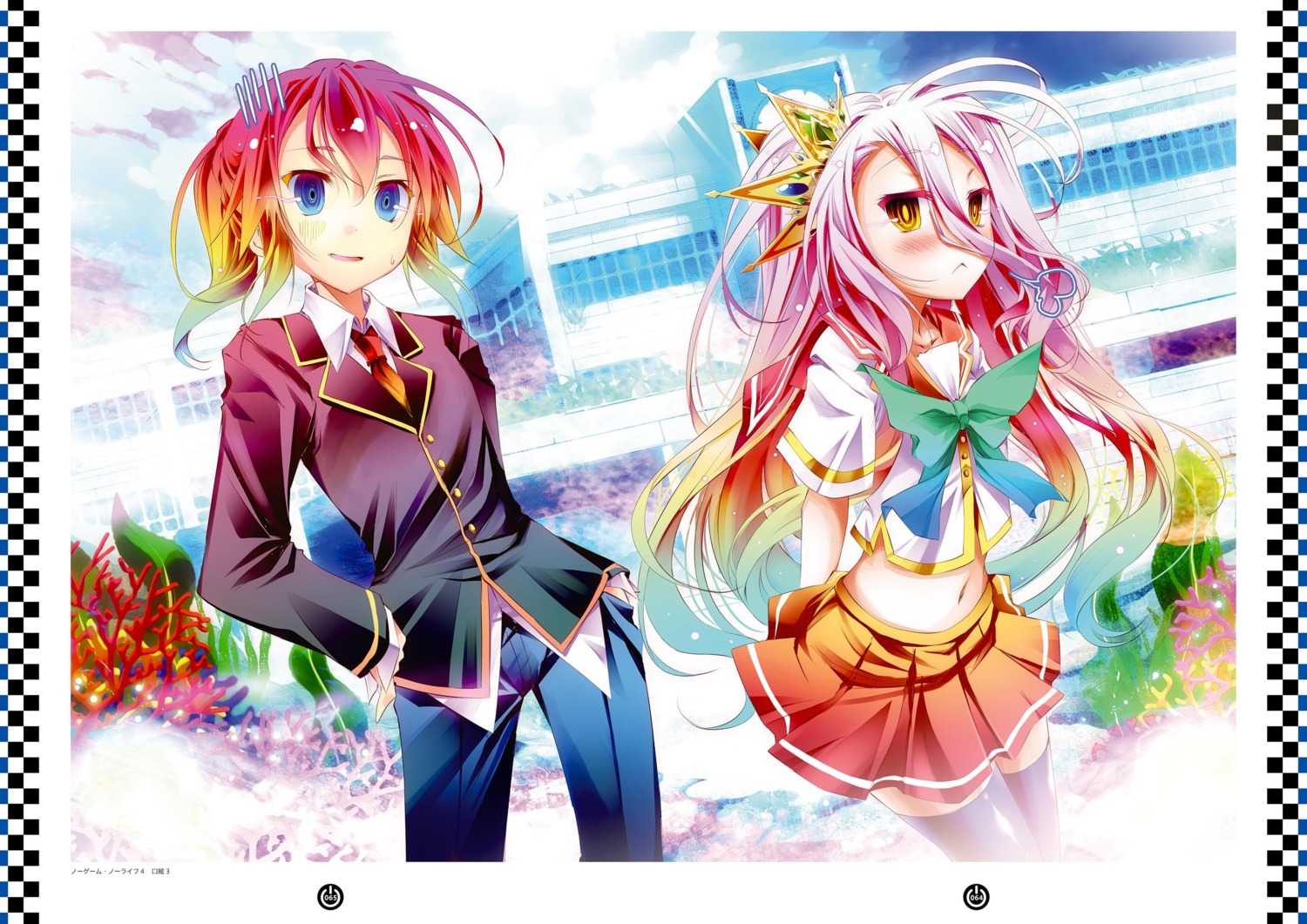 kamiya_yuu, no_game_no_life, seifuku, shiro_(no_game_no_life), stephanie_dora, thighhighs, uniform