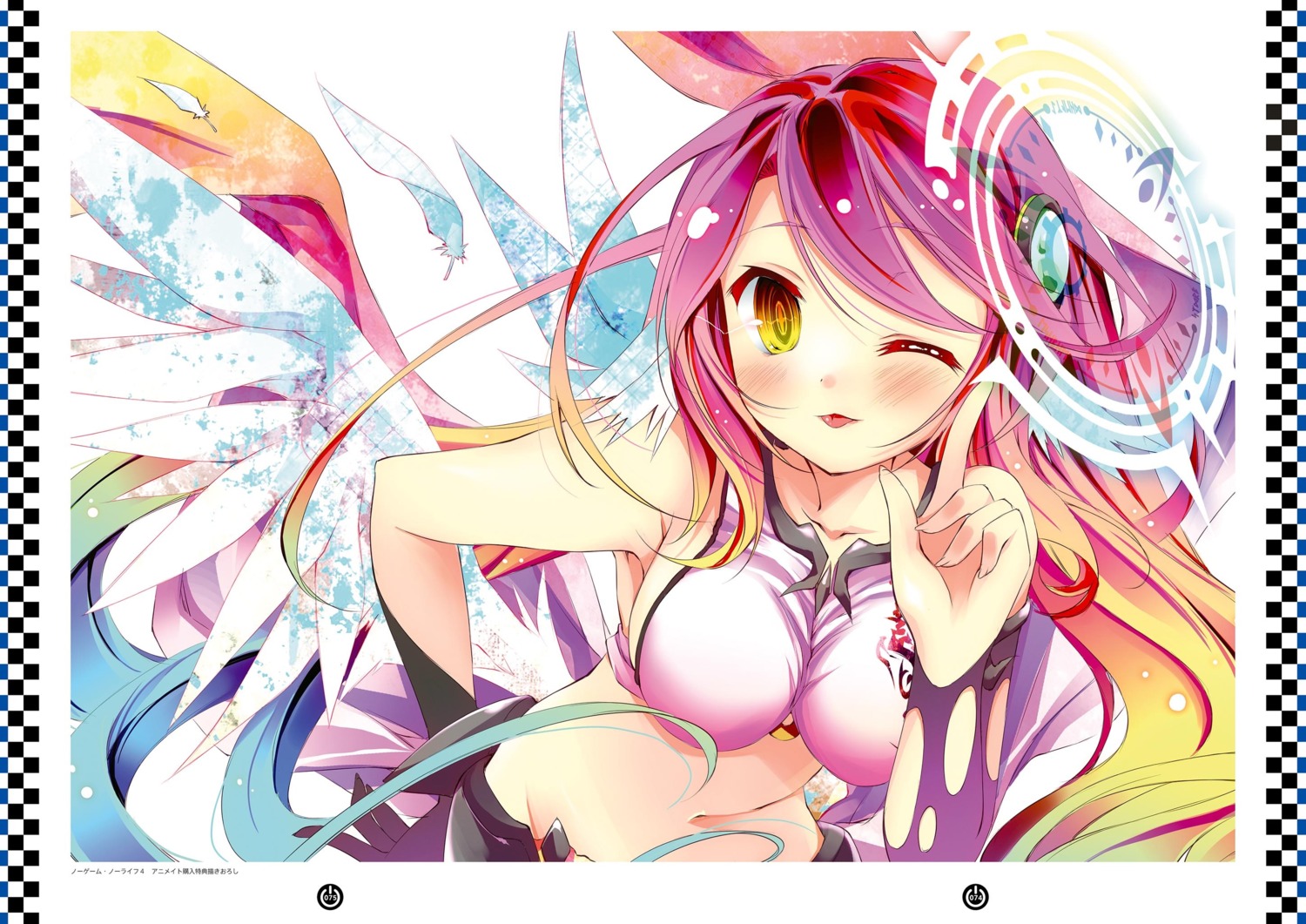 jibril_(no_game_no_life), kamiya_yuu, no_game_no_life, wings