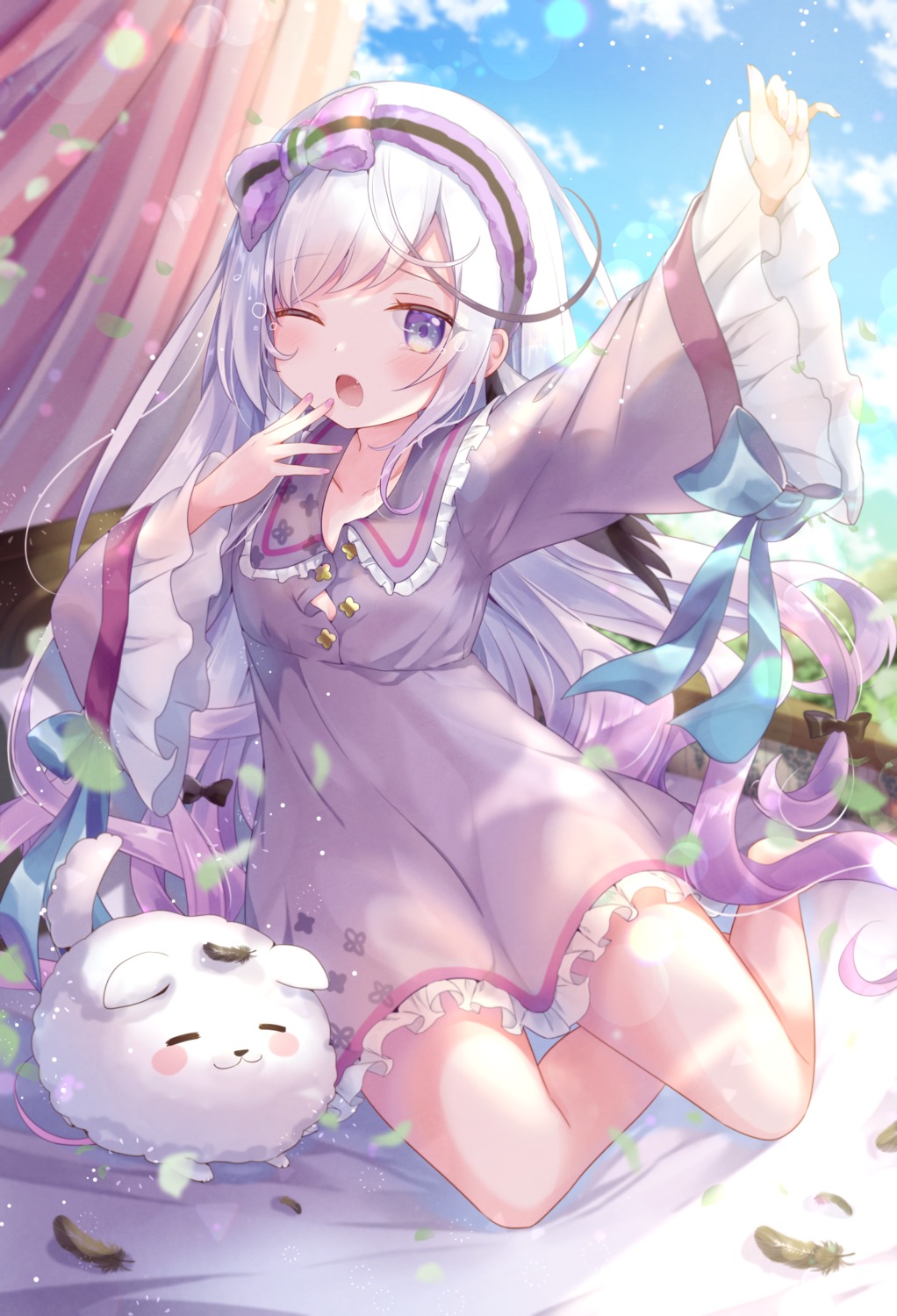 awae_iroha, emori_miku_project, gomano_rio, pajama, see_through
