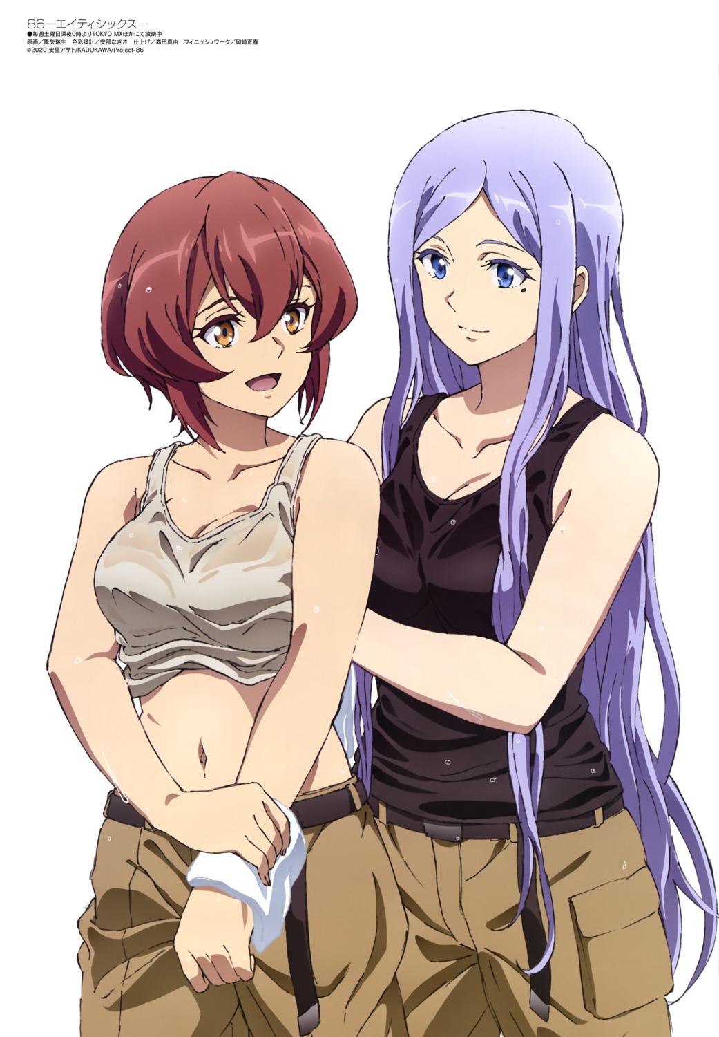 86_-eighty_six-, anju_emma, cleavage, furuya_mizuki, kurena_kukumila, see_through, wet, wet_clothes