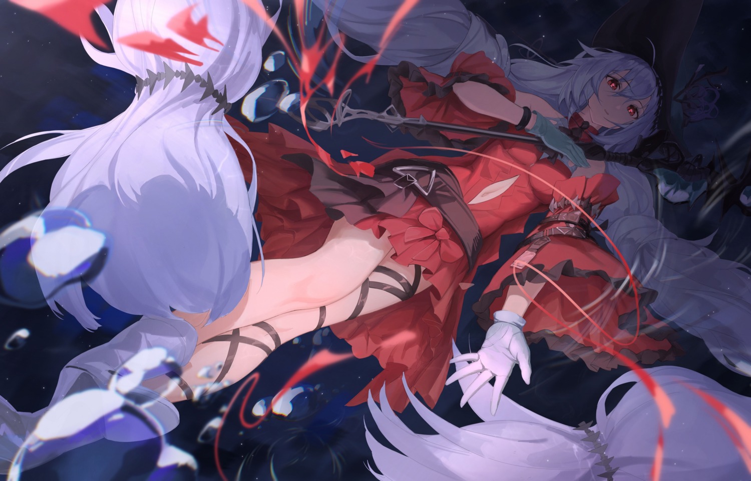 arknights, dress, garter, rui_(rei_leyi), skadi_(arknights), weapon