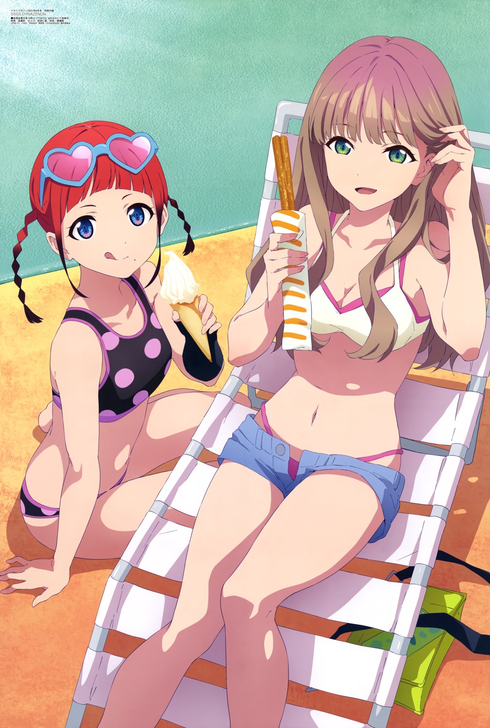 asukagawa_chise, bikini, cleavage, gridman_universe, megane, minami_yume, ssss.dynazenon, swimsuits, takafuji_aya