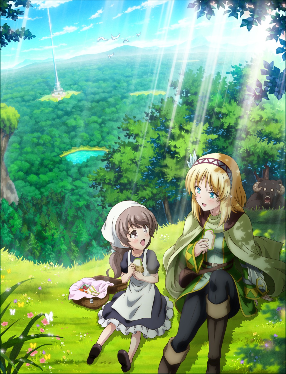 cayna, landscape, leadale_no_daichi_nite, maid, skirt_lift, tagme