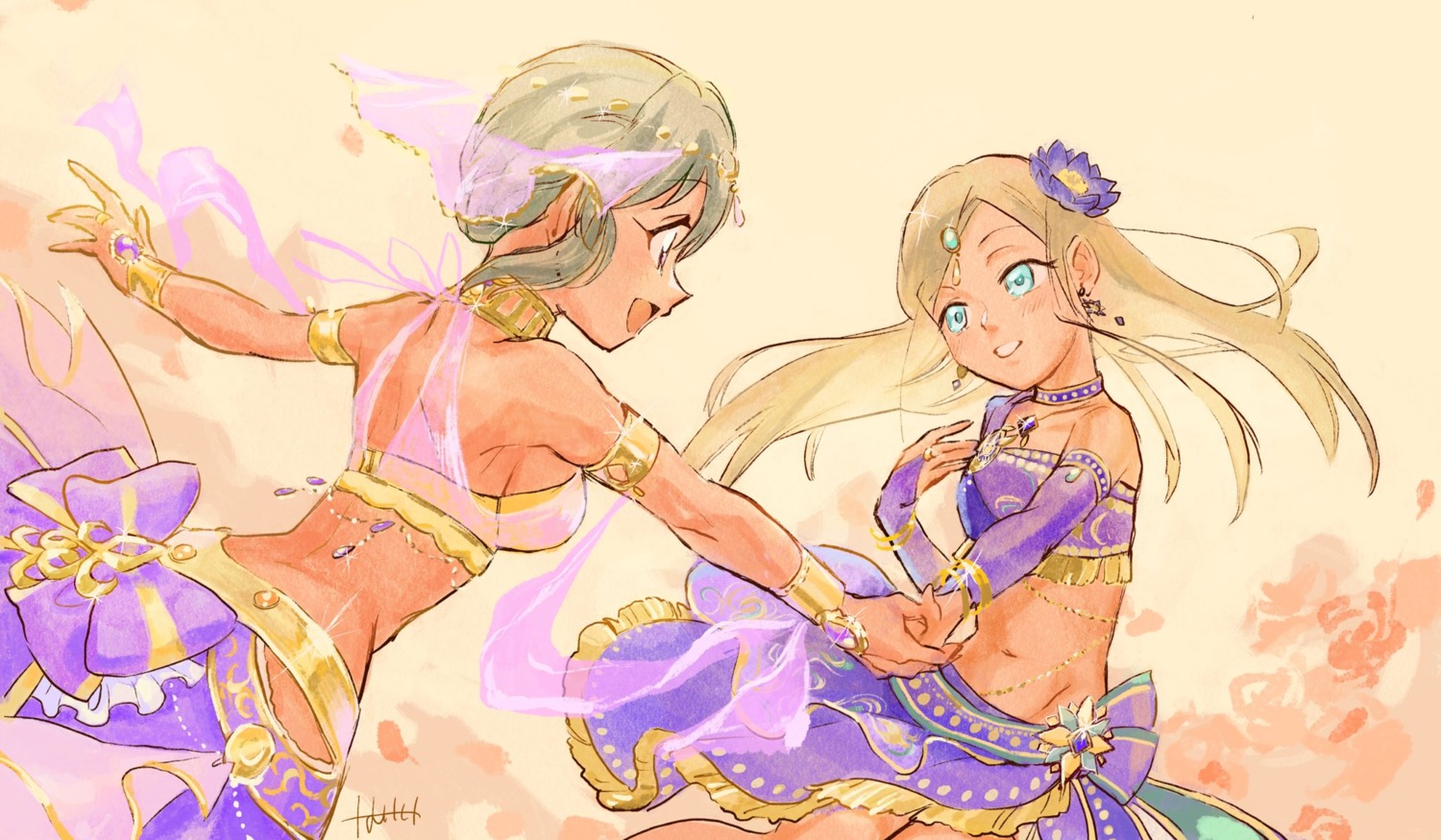 bra, chocokamui, layla_(idolm@ster), natalia_(idolm@ster), see_through, skirt_lift, the_idolm@ster, the_idolm@ster_cinderella_girls