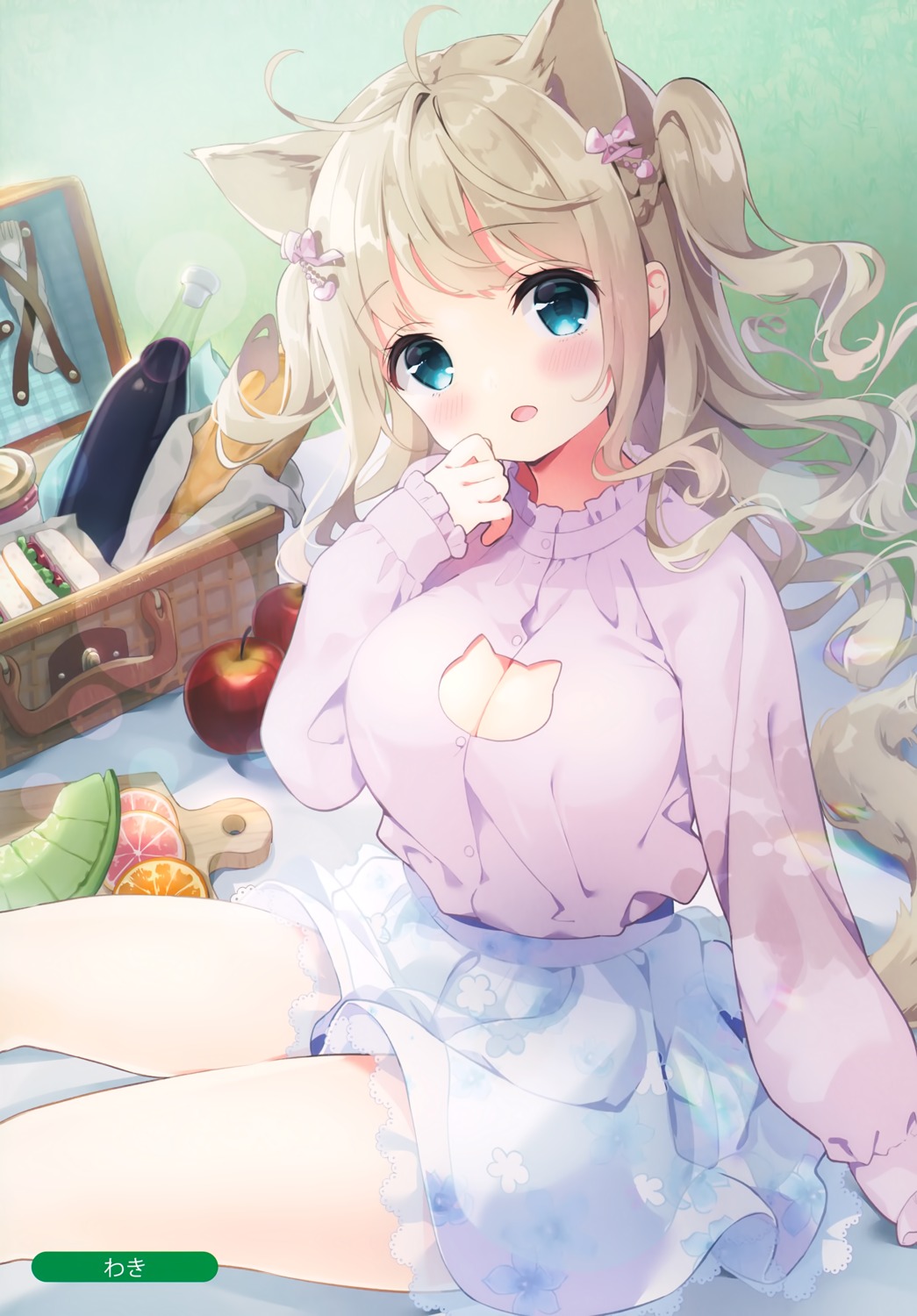 animal_ears, cleavage, nekomimi, waki