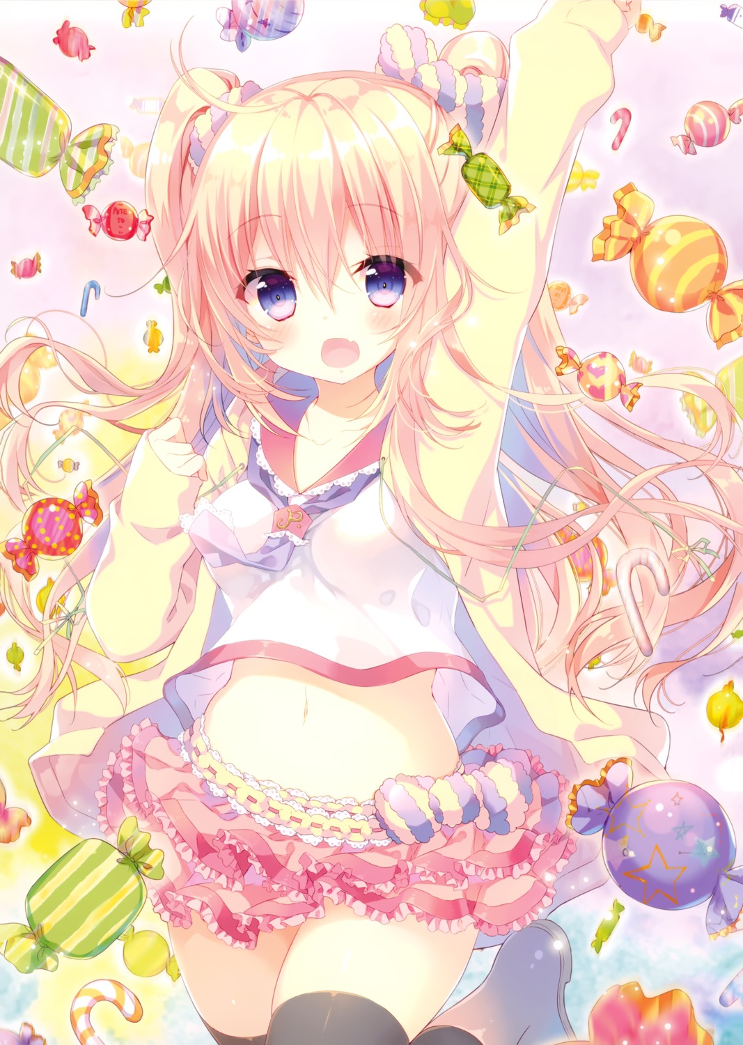 cheerleader, shirt_lift, thighhighs, yada_potato