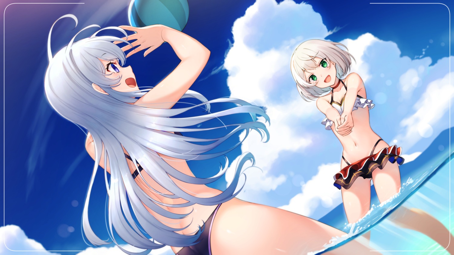 ass, bikini, cleavage, elaina_(majotabi), majo_no_tabitabi, nishino_eri, swimsuits, wet