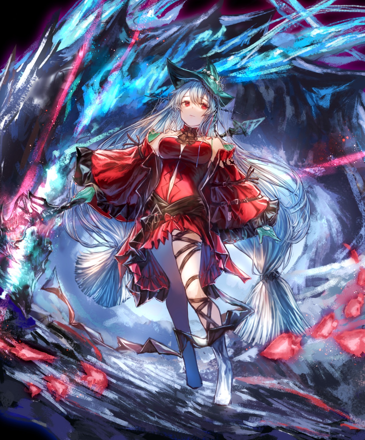 arknights, dress, realpha, skadi_(arknights), weapon
