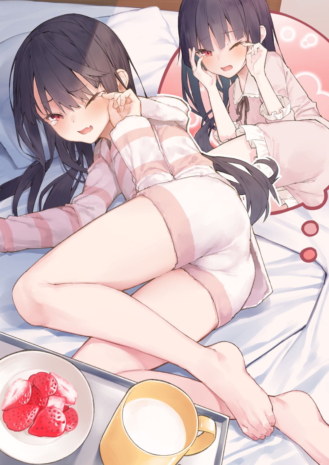 feet, pajama, tokuno_yuika