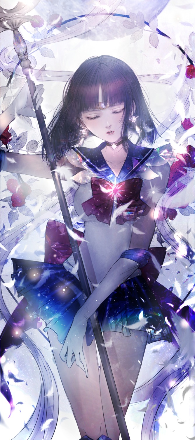 bishoujo_senshi_sailor_moon, satsuki_kei, seifuku, skirt_lift, tomoe_hotaru, weapon