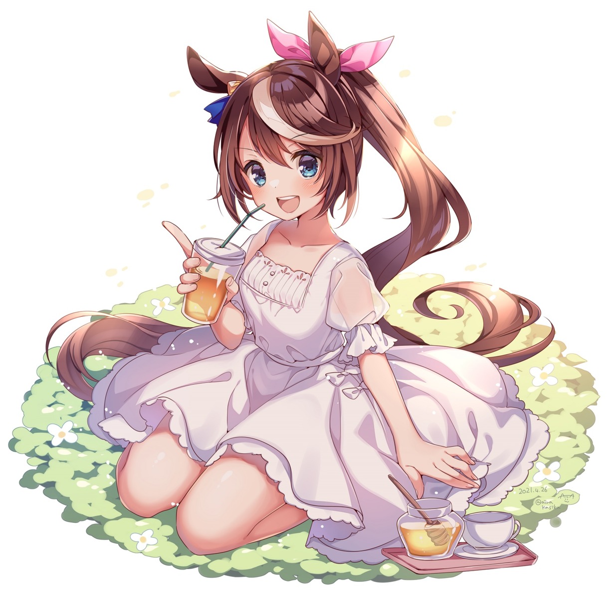 animal_ears, dress, kashiba_aira, see_through, tail, tokai_teio_(umamusume), uma_musume_pretty_derby