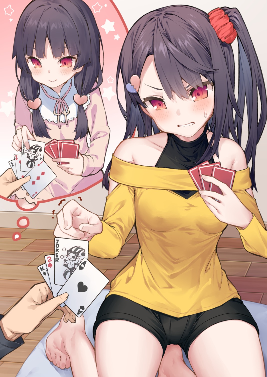 bike_shorts, dress, erect_nipples, tokuno_yuika