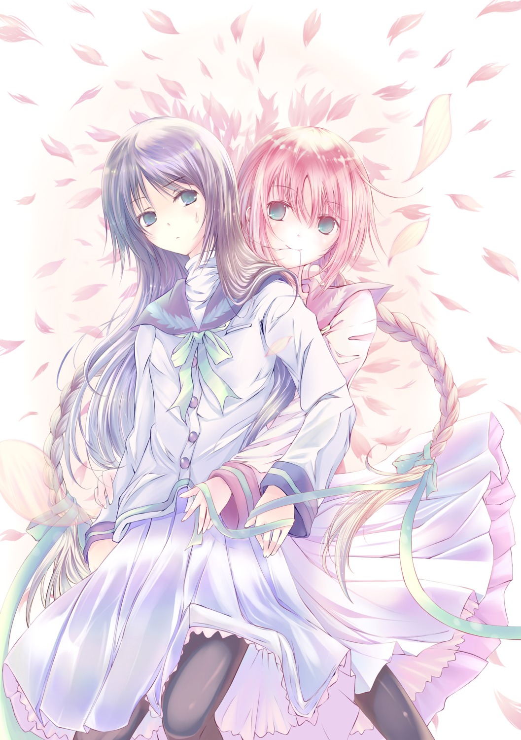 amano_tooko, bungaku_shoujo, inoue_konoha, pantyhose, seifuku, trap, tsuzuri