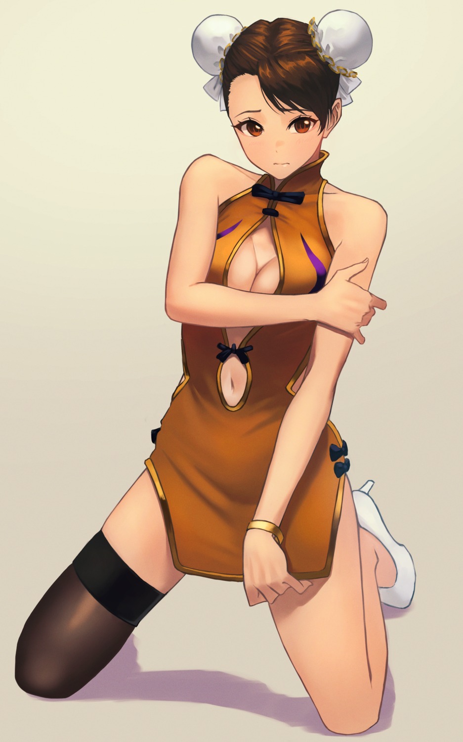 chinadress, chun_li, hara_kenshi, heels, no_bra, street_fighter, street_fighter_ii, thighhighs