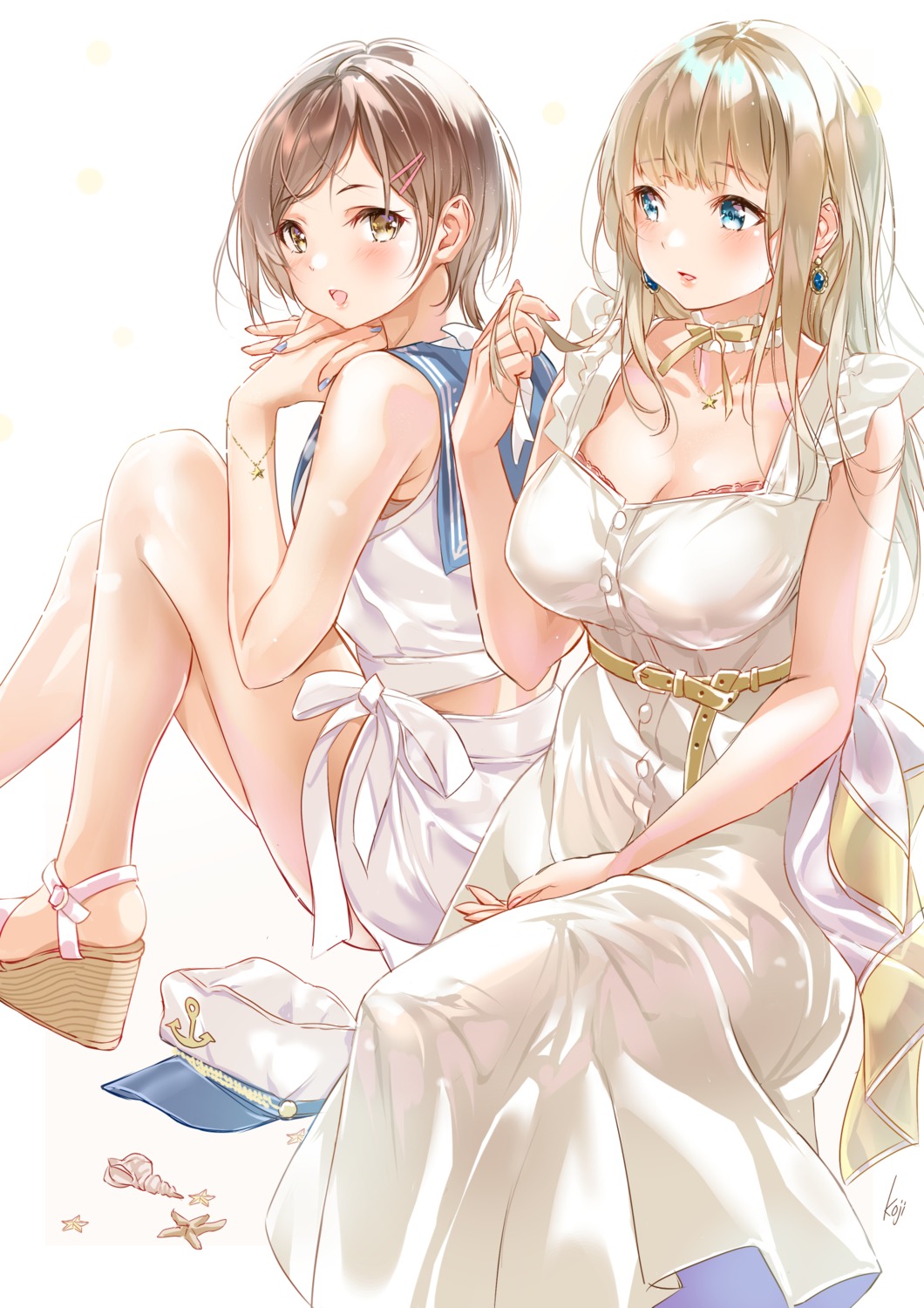 bra, cleavage, dress, heels, koji_(kojikojimdw)