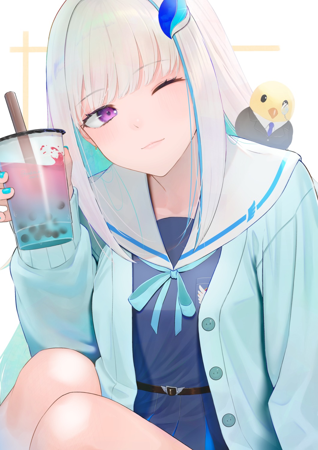 lize_helesta, nijisanji, rushian, seifuku, sweater