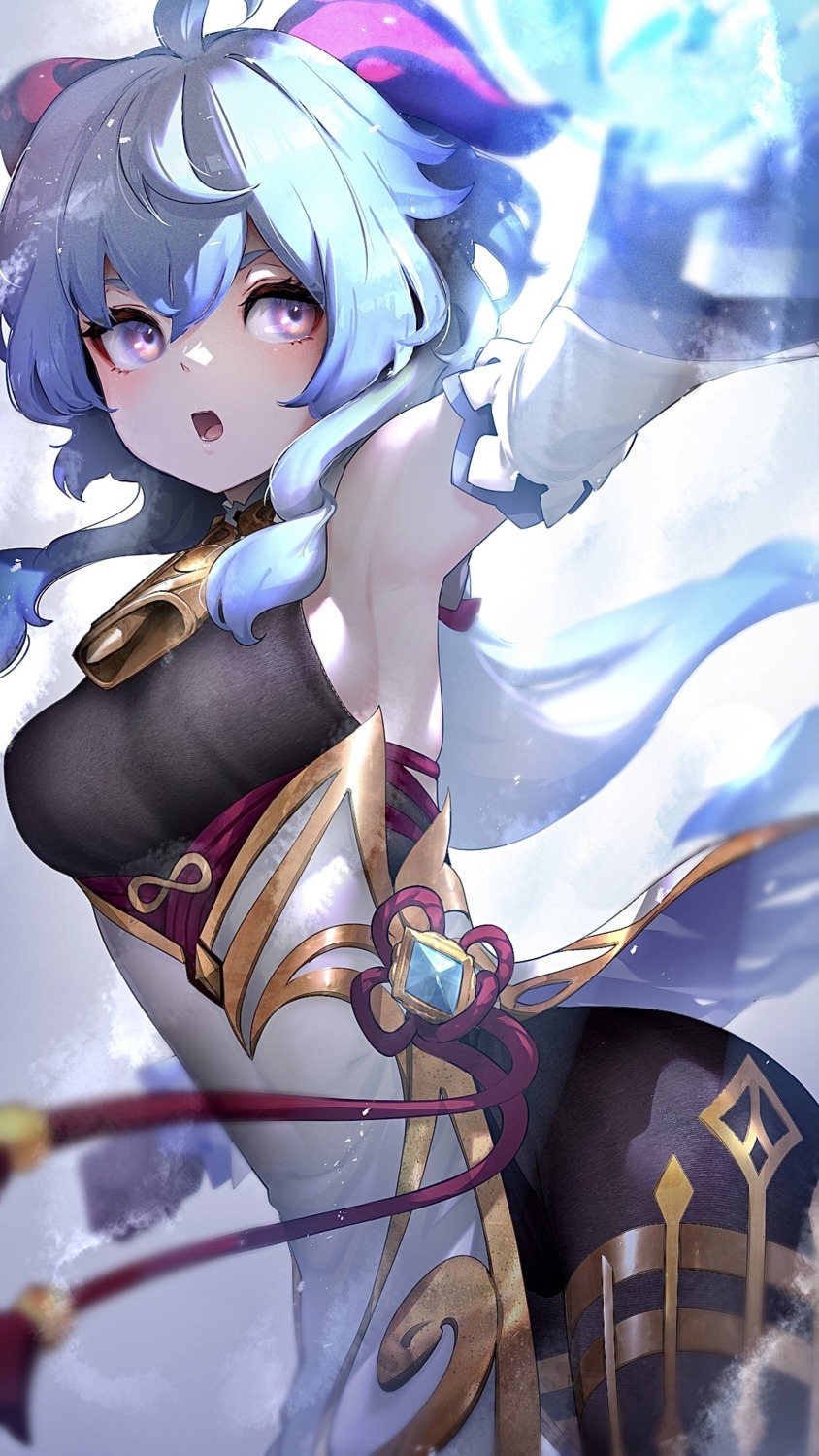 asian_clothes, ganyu, genshin_impact, horns, kashu_(hizake), leotard, pantyhose