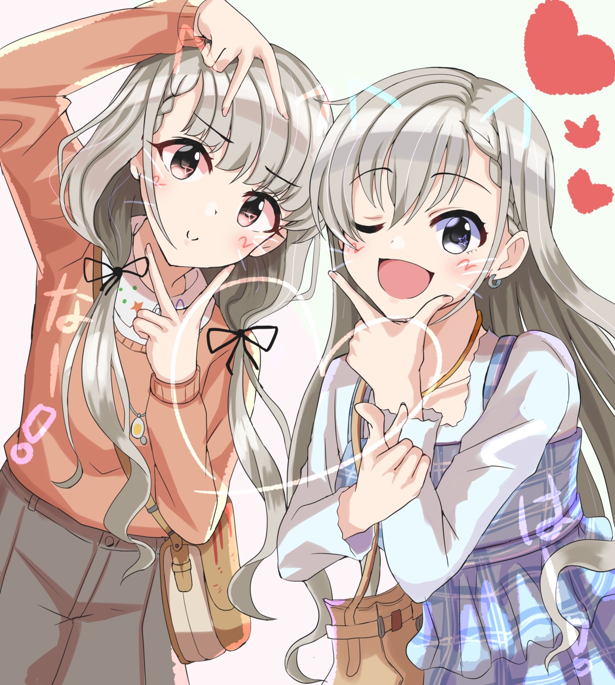 dress, haruki_(haruki678), hisakawa_hayate, hisakawa_nagi, sweater, the_idolm@ster, the_idolm@ster_cinderella_girls