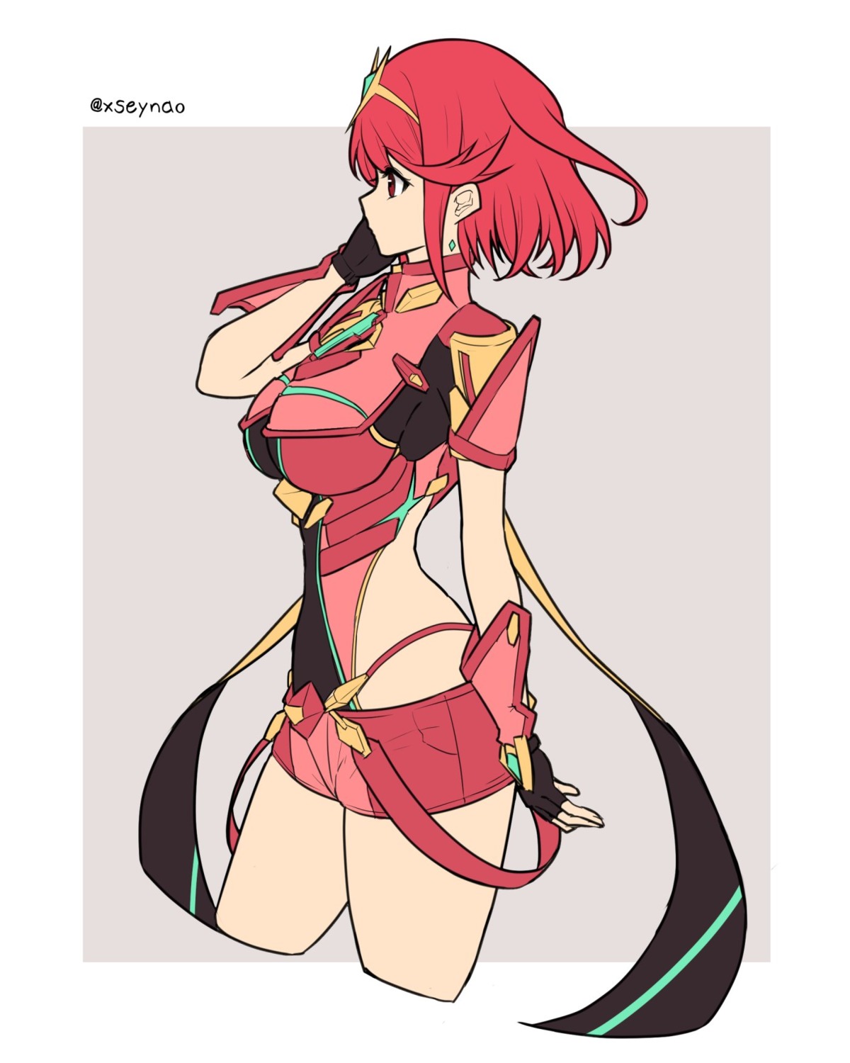 homura_(xenoblade_2), leotard, mochimochi_(xseynao), xenoblade_(series), xenoblade_2