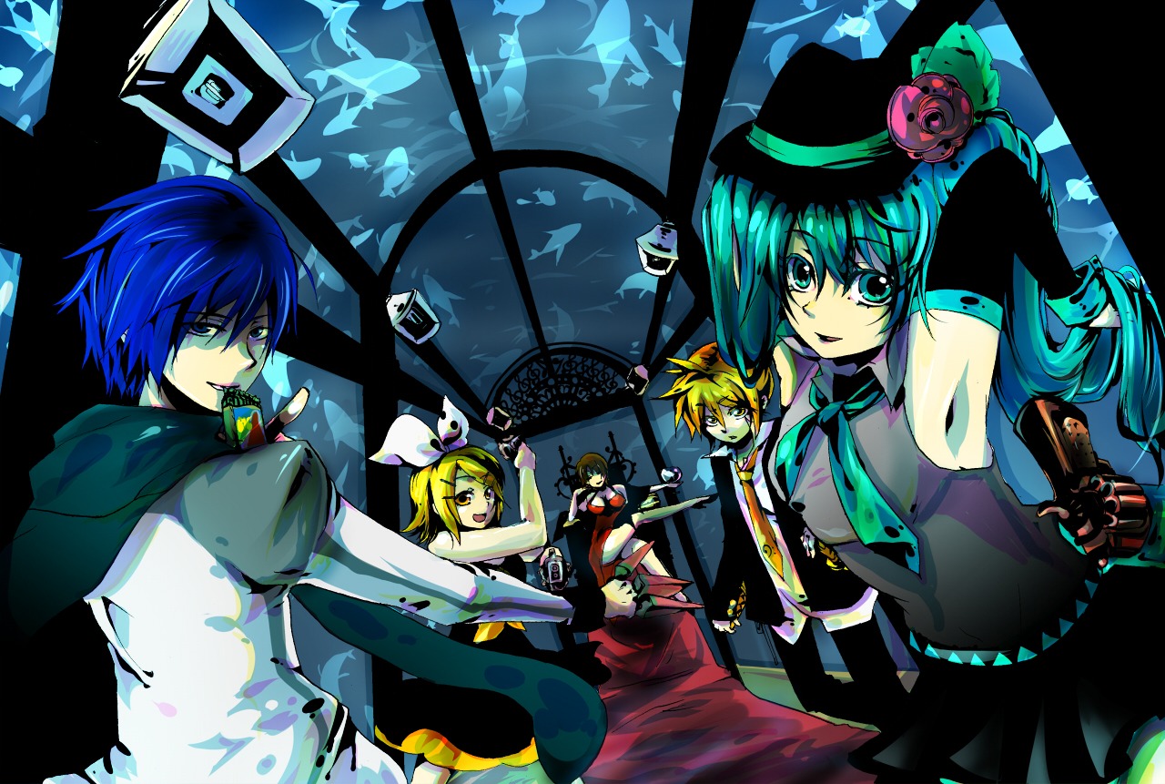hashimochi, hatsune_miku, kagamine_len, kagamine_rin, kaito, meiko, vocaloid