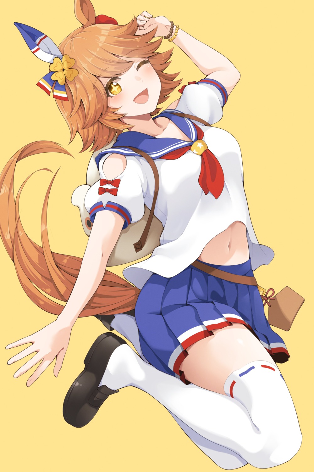 animal_ears, duplicate, matikanefukukitaru_(umamusume), seifuku, tail, thighhighs, tokufumi, uma_musume_pretty_derby