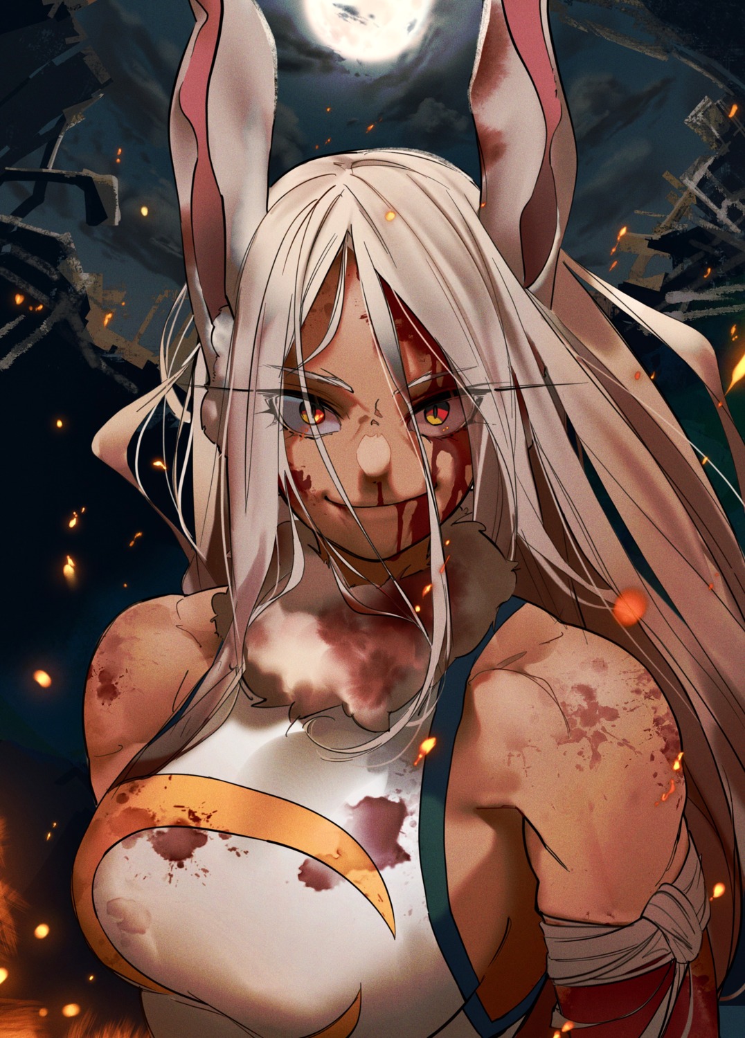 animal_ears, bennopi, blood, boku_no_hero_academia, bunny_ears, usagiyama_rumi