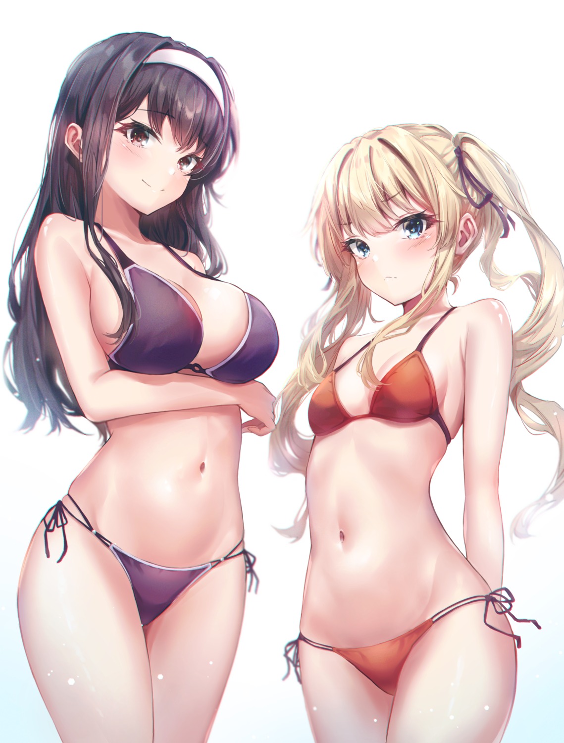 bikini, breast_hold, ciawasemono, kasumigaoka_utaha, saenai_heroine_no_sodatekata, sawamura_spencer_eriri, swimsuits
