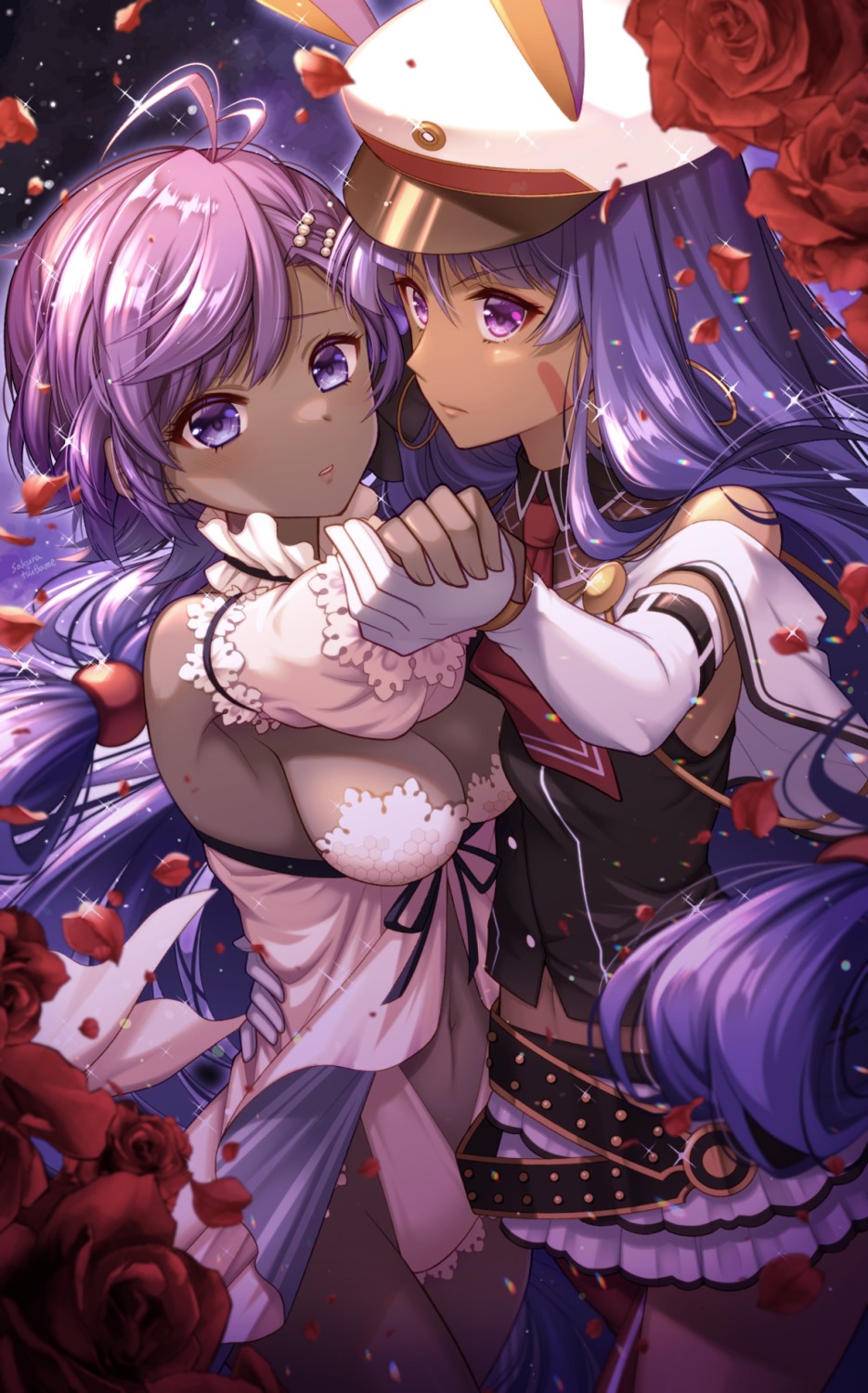 animal_ears, bunny_ears, fate/grand_order, hassan_of_serenity_(fate), nitocris_(fate), no_bra