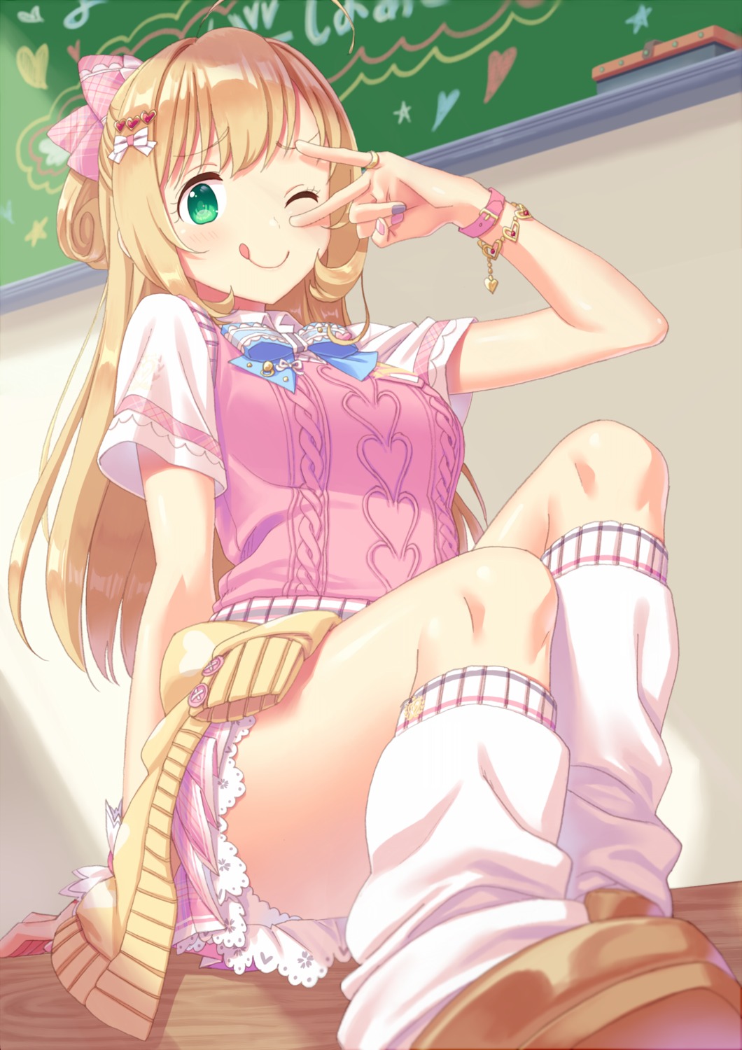 bvj, satou_shin, seifuku, skirt_lift, sweater, the_idolm@ster, the_idolm@ster_cinderella_girls