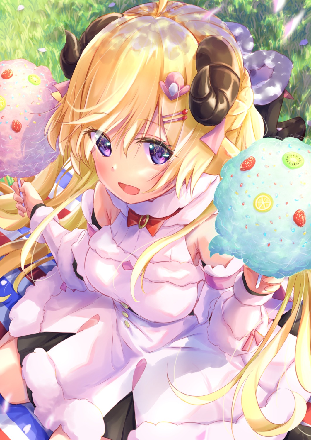dress, hololive, horns, tarunyan, tsunomaki_watame