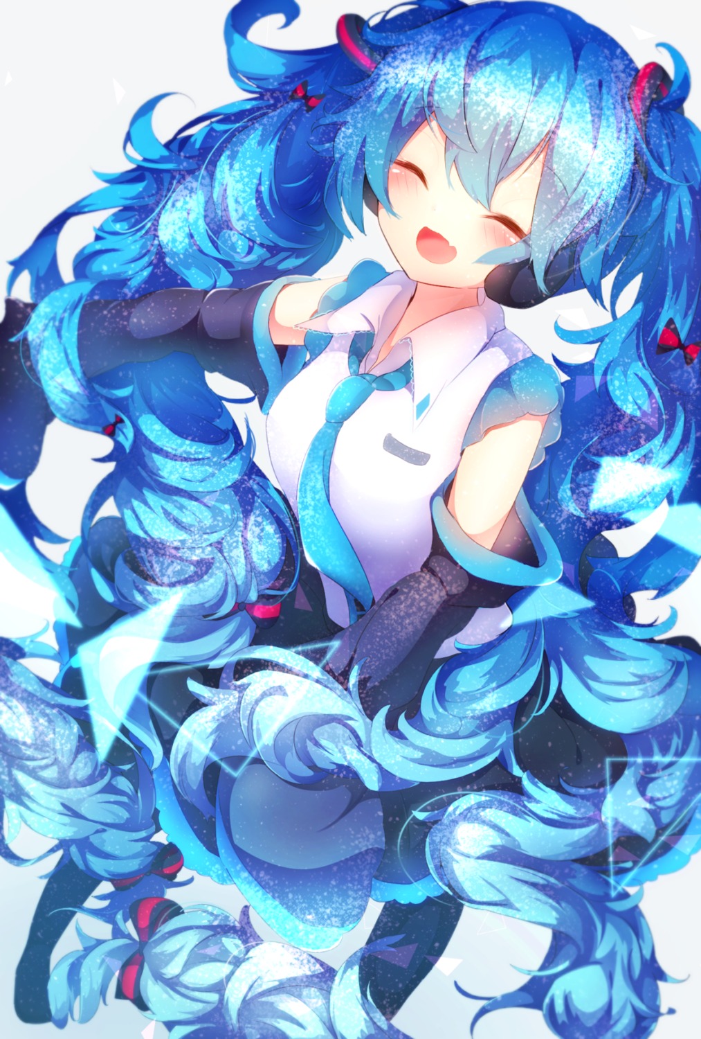 fuyuzuki_gato, hatsune_miku, headphones, thighhighs, vocaloid