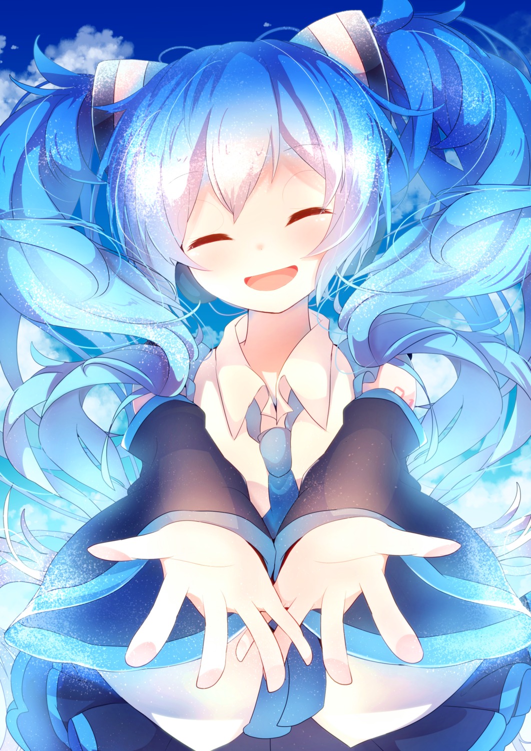 fuyuzuki_gato, hatsune_miku, headphones, tattoo, vocaloid