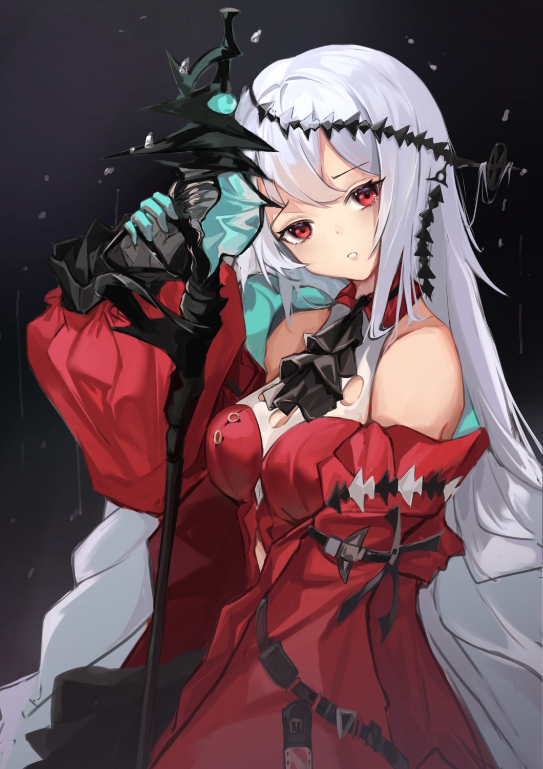 arknights, kuroja, skadi_(arknights), sword