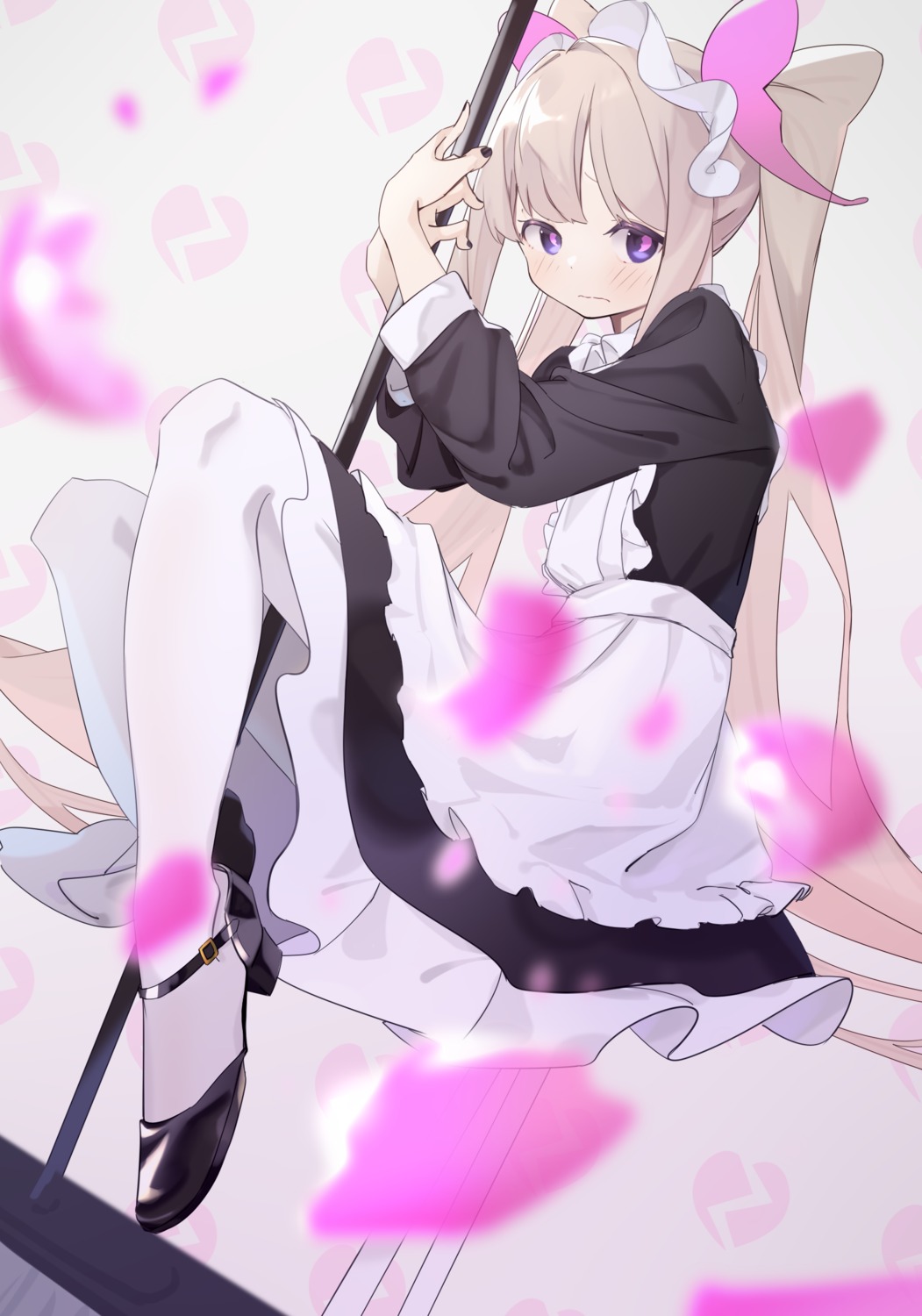heels, kiiui, maid, pantyhose, skirt_lift
