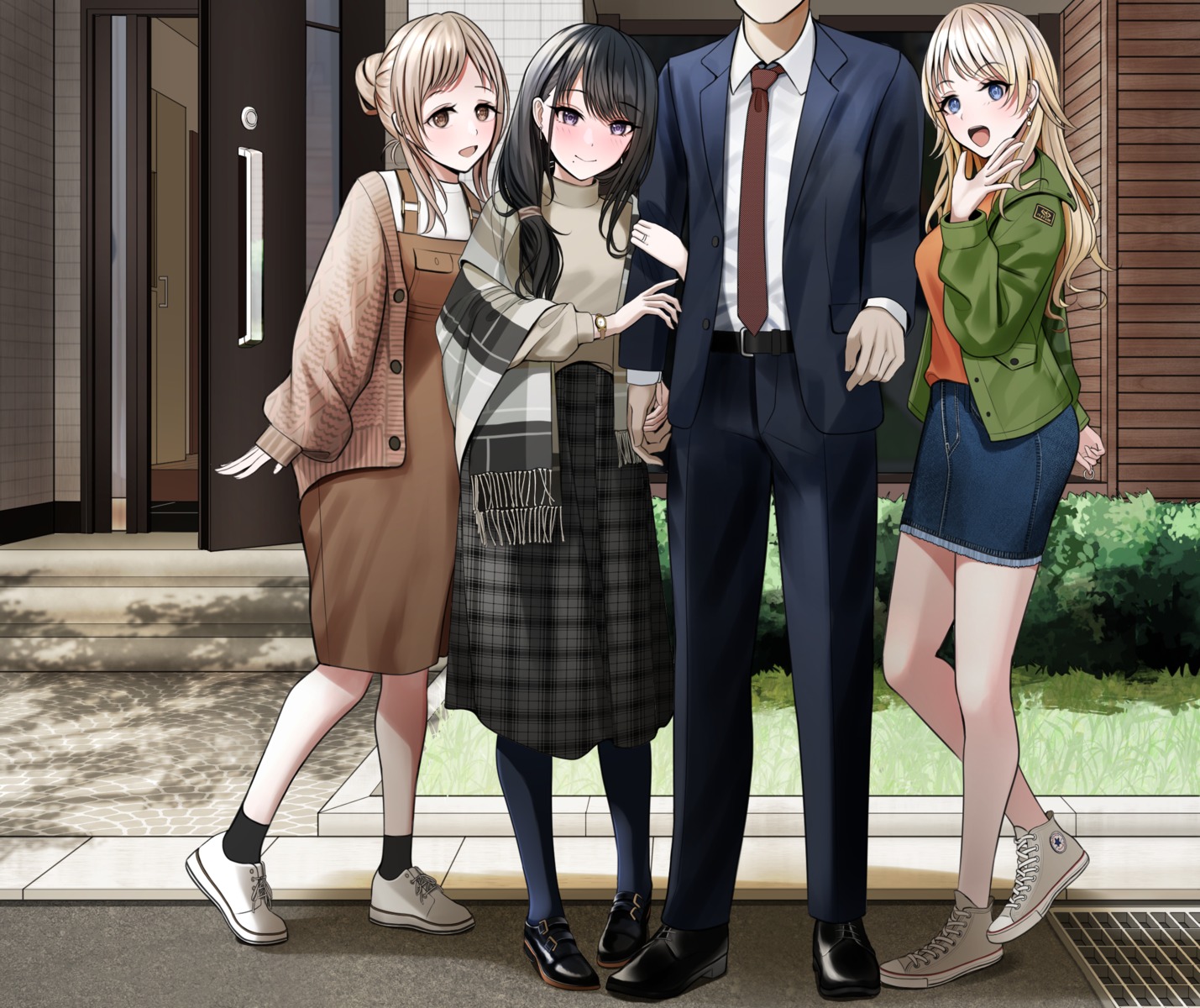 business_suit, hachimiya_meguru, kazano_hiori, overalls, producer, sakuragi_mano, sweater, the_idolm@ster