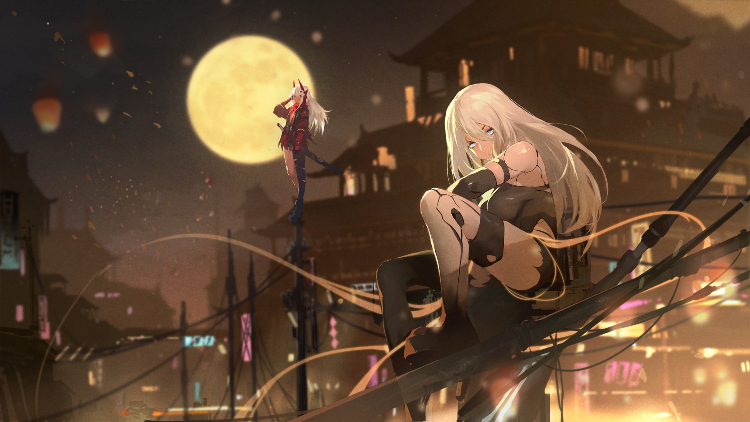 alpha_(punishing:_gray_raven), crossover, dm_(dai_miao), horns, mecha_musume, nier, nier_automata, punishing:_gray_raven