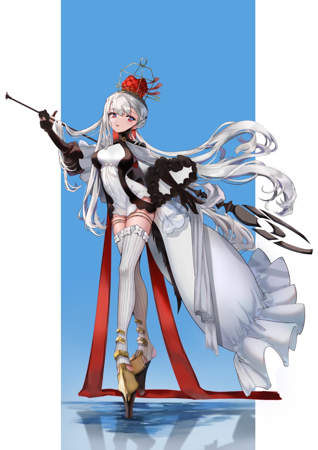 garter, heels, hieno_hiro, red:_pride_of_eden, thighhighs, weapon