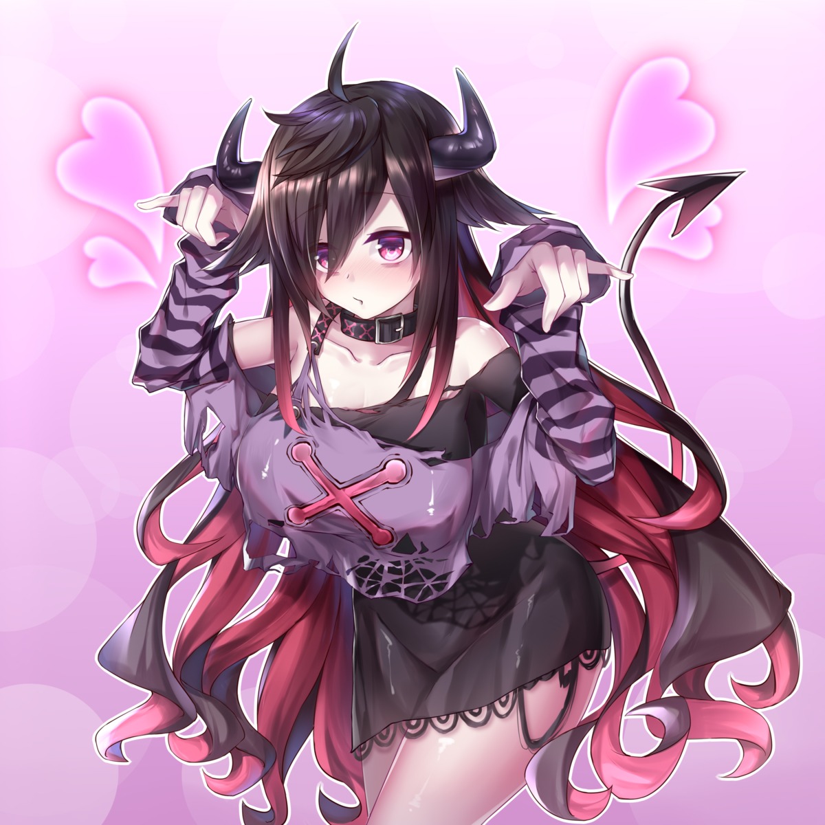 animal_ears, horns, nijisanji, qinshi-ji, tail