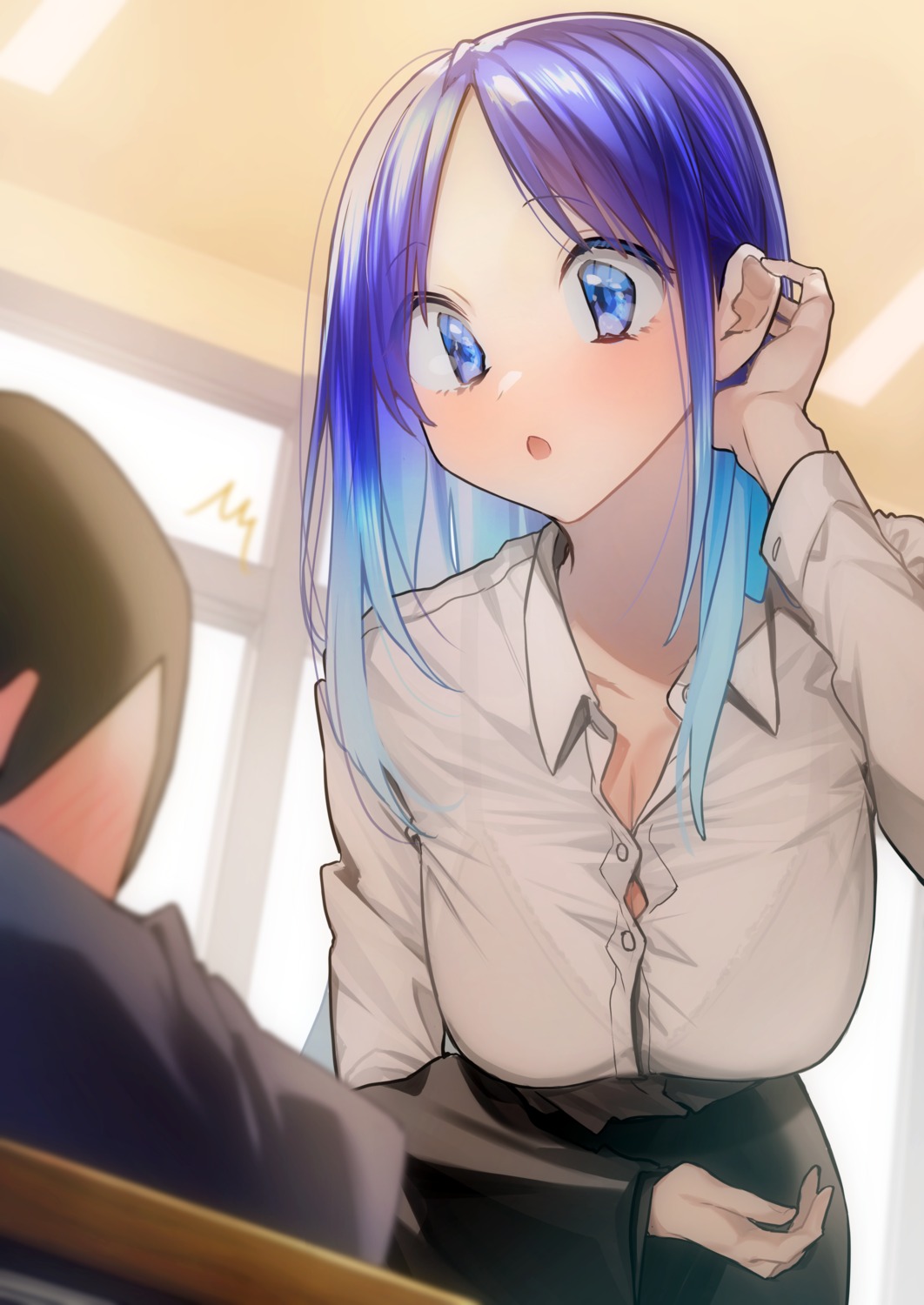 bra, cleavage, dress_shirt, rinku_(rin9), see_through