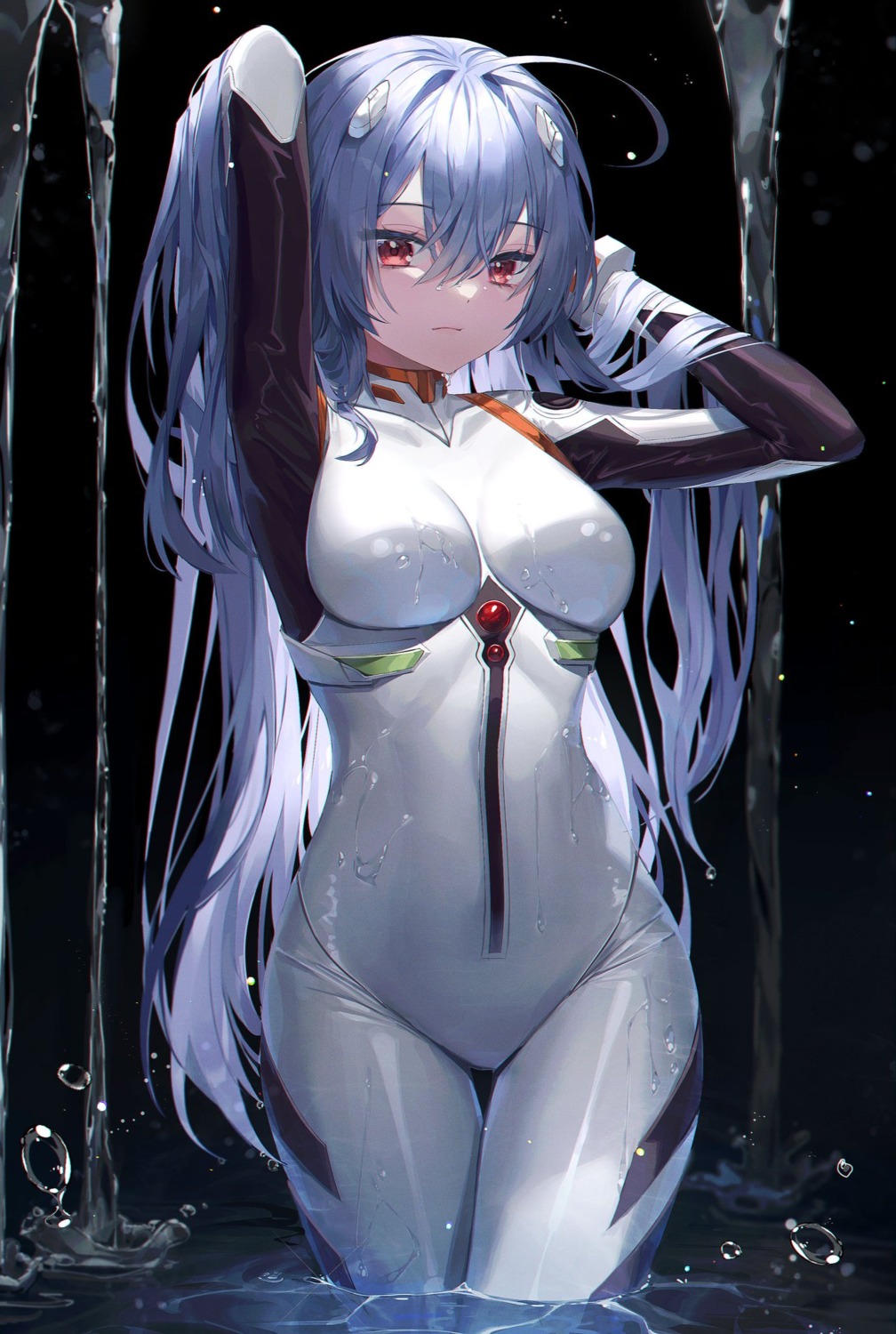 ayanami_rei, bodysuit, minttchocok, neon_genesis_evangelion, wet
