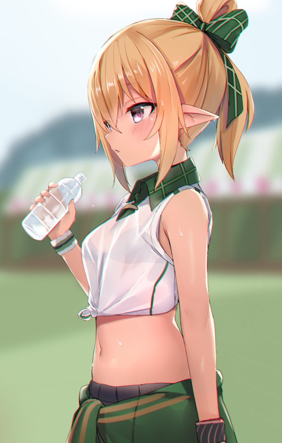 bra, gym_uniform, kure_(kure_ng), kuroe_hanako, pointy_ears, princess_connect!, princess_connect!_re:dive, see_through