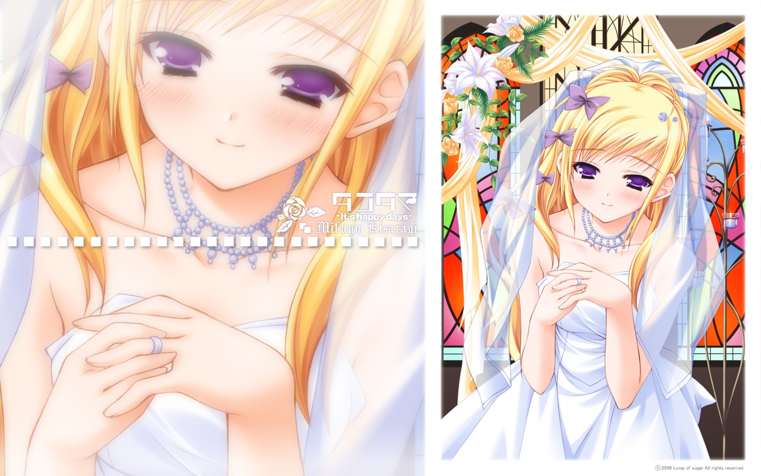 dress, kisaragi_mifuyu, moekibara_fumitake, tayutama, wallpaper, wedding_dress