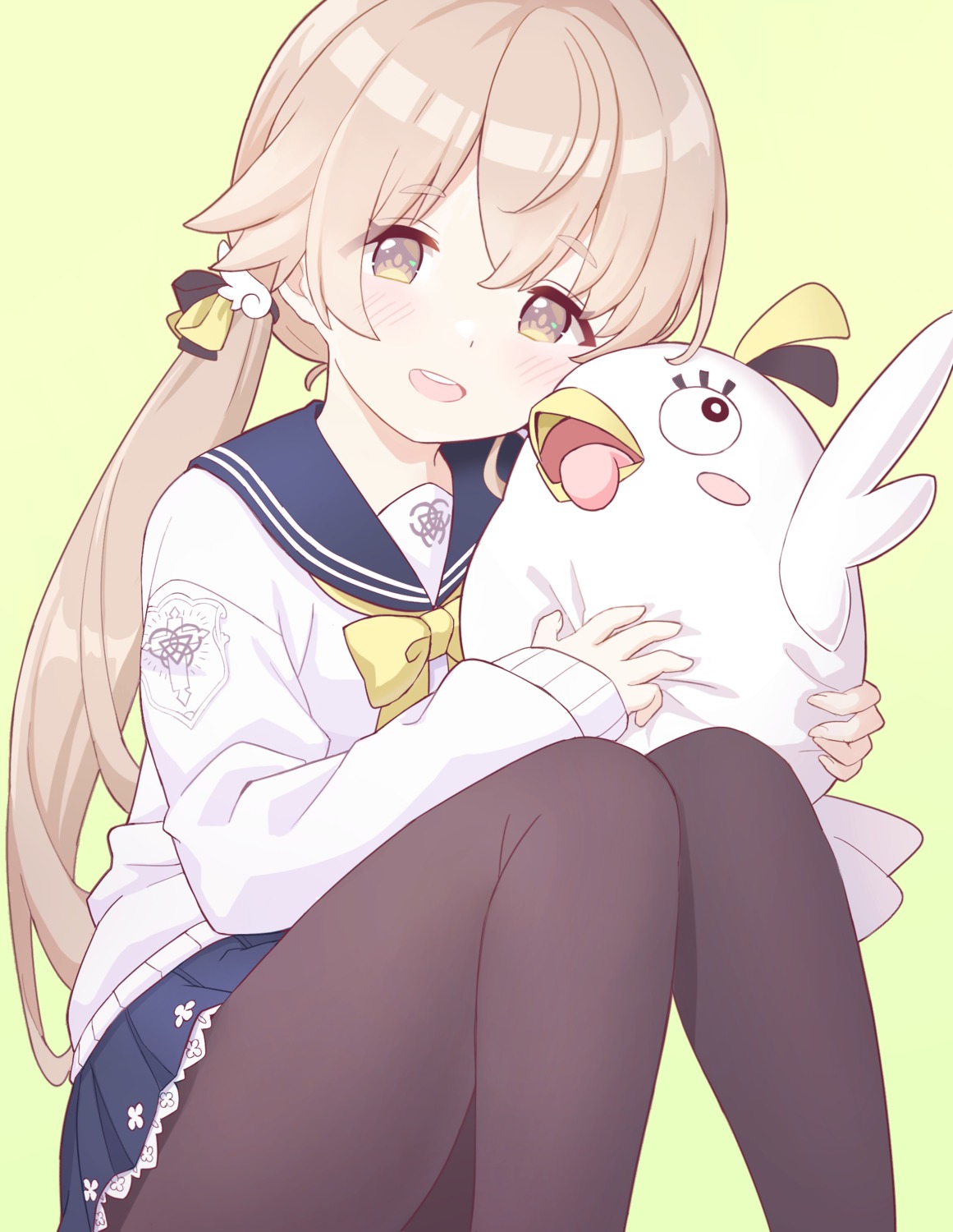 ajitani_hifumi, blue_archive, nomio, pantyhose, seifuku, skirt_lift, sweater