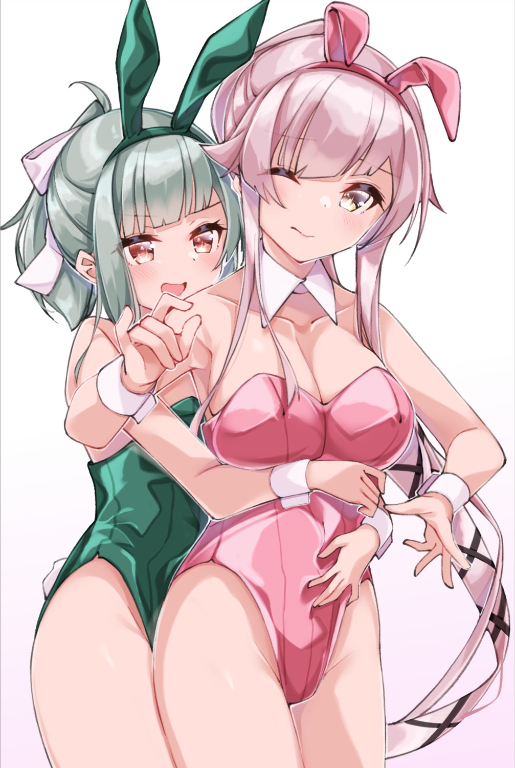 animal_ears, bunny_ears, bunny_girl, kantai_collection, no_bra, tail, uut, yura_(kancolle)