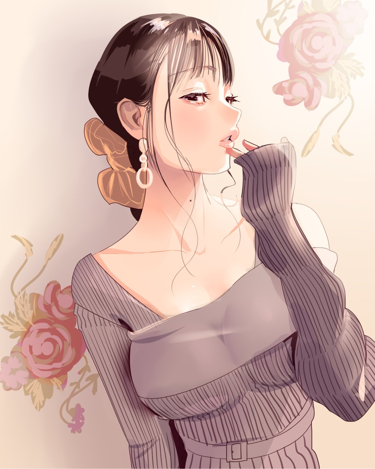 breast_hold, saltcoh, sweater, uesaka_sumire