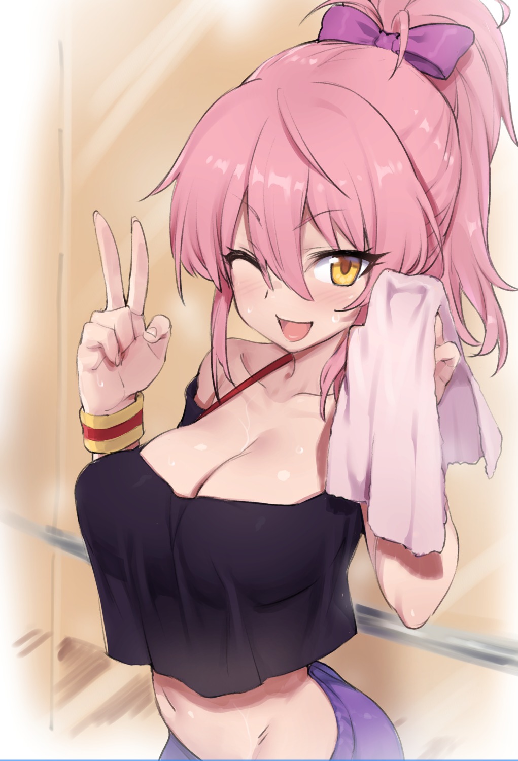cleavage, jougasaki_mika, no_bra, the_idolm@ster, the_idolm@ster_cinderella_girls, the_idolm@ster_cinderella_girls_starlight_stage, try, wet