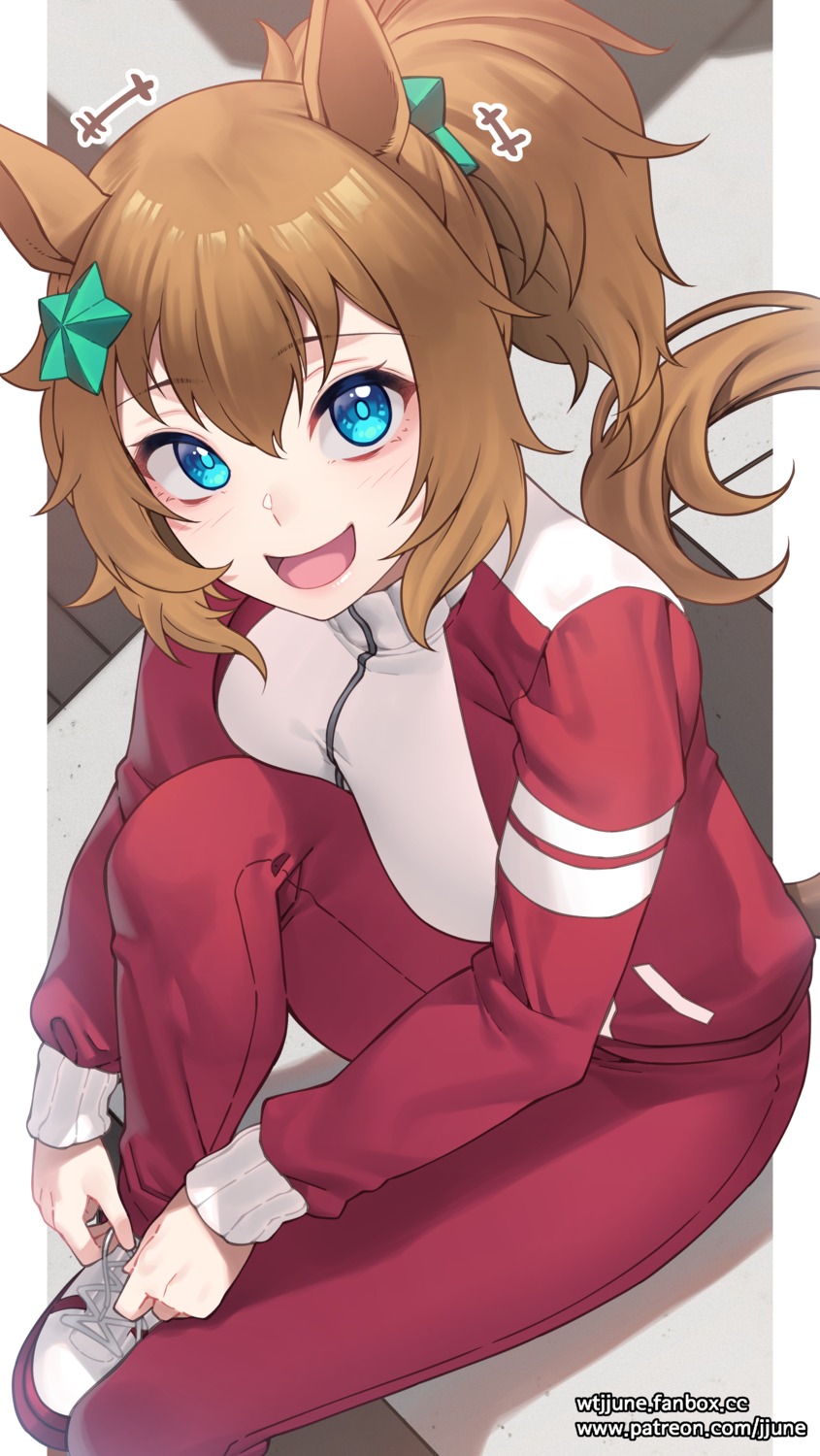 animal_ears, gym_uniform, jjune, taiki_shuttle_(umamusume), tail, uma_musume_pretty_derby