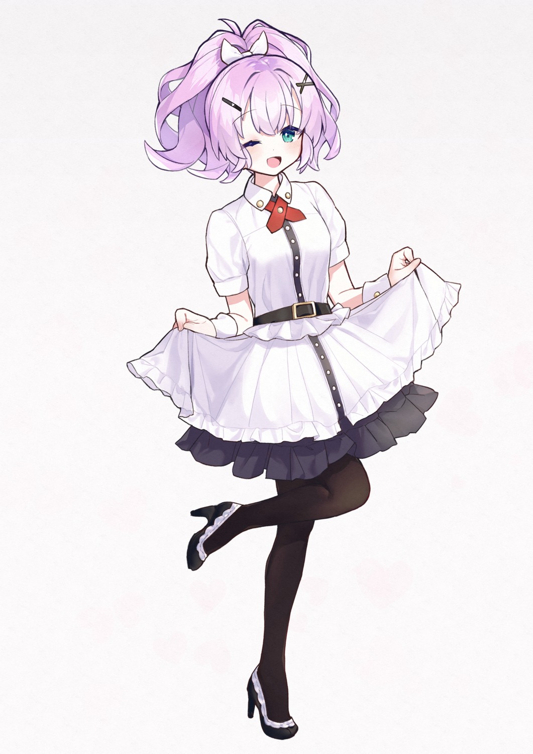 akutaa, azur_lane, heels, javelin_(azur_lane), skirt_lift, uniform