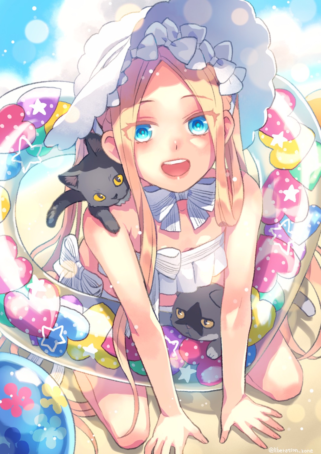 abigail_williams_(fate), bikini, fate/grand_order, liberation_zone, neko, swimsuits