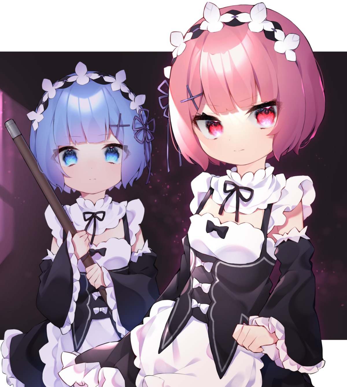eringikinono, maid, ram_(re_zero), re:zero_kara_hajimeru_isekai_seikatsu, rem_(re_zero)